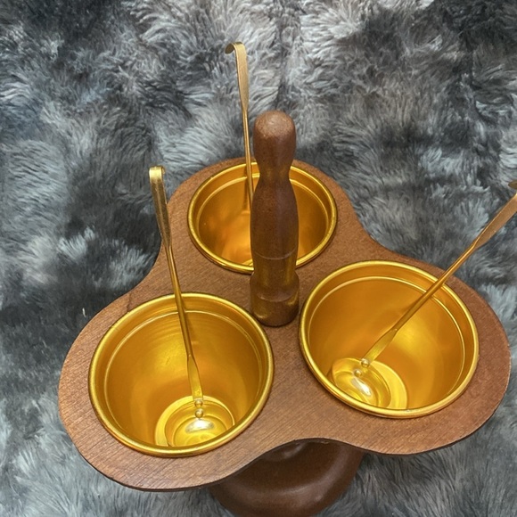 Vintage Relish Server with Brown and Gold Finish - Picture 7 of 16